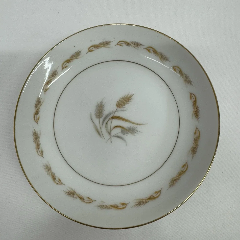 Mikasa Fine China Wheat‎ Grace Tea Set Cup Saucer Plates Japan Vintage Gold Tim